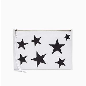 Rebecca Minkoff Large White/Black Star Clutch Bag